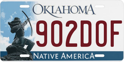 OK license plate 902DOF