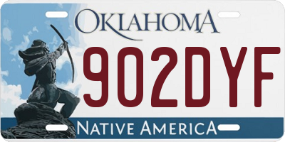 OK license plate 902DYF