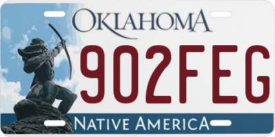 OK license plate 902FEG
