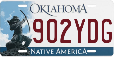 OK license plate 902YDG