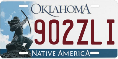 OK license plate 902ZLI