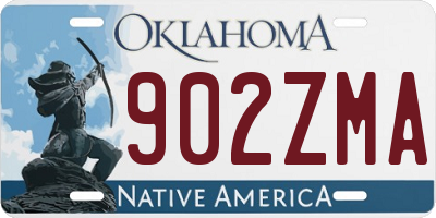 OK license plate 902ZMA