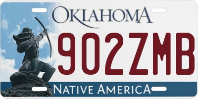 OK license plate 902ZMB
