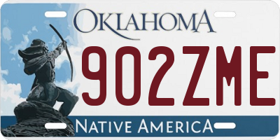 OK license plate 902ZME