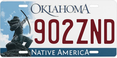 OK license plate 902ZND