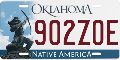 OK license plate 902ZOE