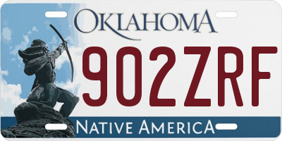 OK license plate 902ZRF