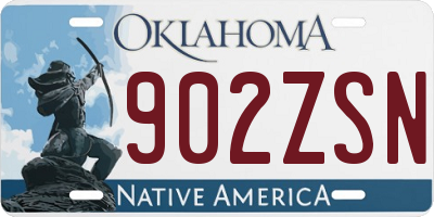 OK license plate 902ZSN