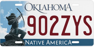 OK license plate 902ZYS