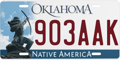 OK license plate 903AAK