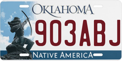 OK license plate 903ABJ