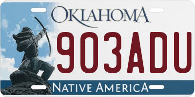 OK license plate 903ADU