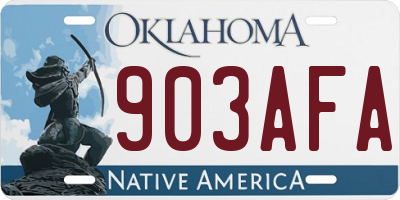 OK license plate 903AFA