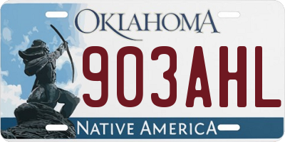 OK license plate 903AHL