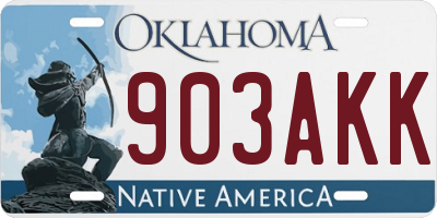 OK license plate 903AKK