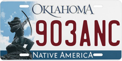 OK license plate 903ANC