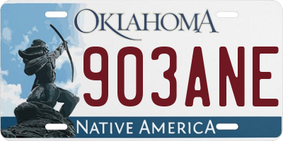 OK license plate 903ANE