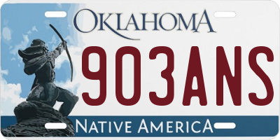 OK license plate 903ANS