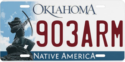 OK license plate 903ARM
