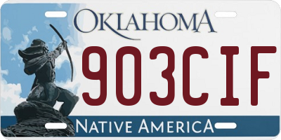 OK license plate 903CIF