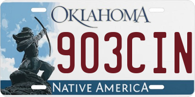 OK license plate 903CIN
