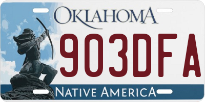 OK license plate 903DFA