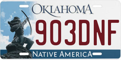 OK license plate 903DNF