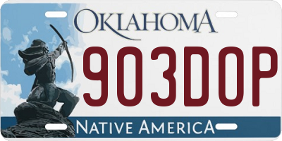 OK license plate 903DOP