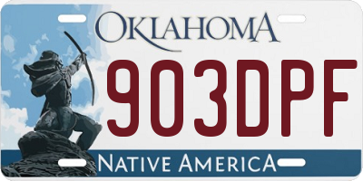 OK license plate 903DPF