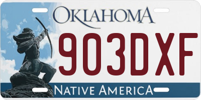 OK license plate 903DXF