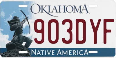 OK license plate 903DYF
