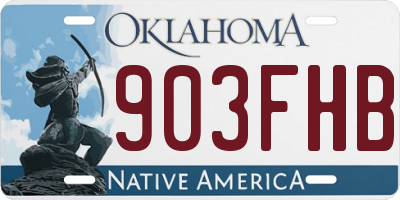 OK license plate 903FHB