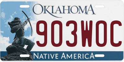 OK license plate 903WOC