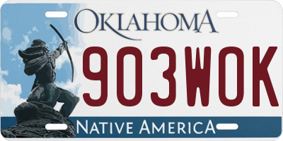 OK license plate 903WOK