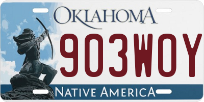 OK license plate 903WOY