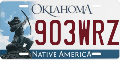 OK license plate 903WRZ