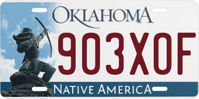 OK license plate 903XOF