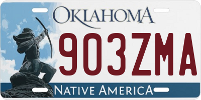 OK license plate 903ZMA