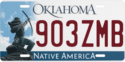 OK license plate 903ZMB