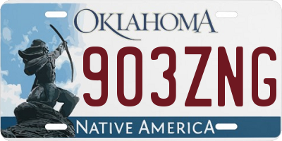 OK license plate 903ZNG