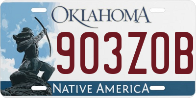 OK license plate 903ZOB