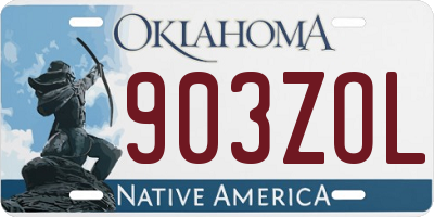 OK license plate 903ZOL