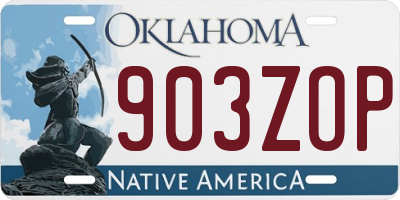 OK license plate 903ZOP