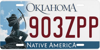 OK license plate 903ZPP