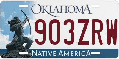 OK license plate 903ZRW