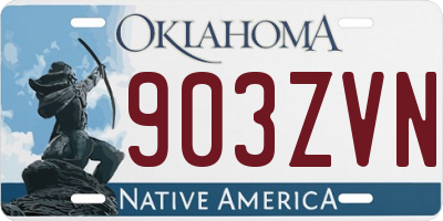 OK license plate 903ZVN