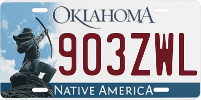 OK license plate 903ZWL