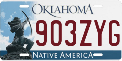 OK license plate 903ZYG