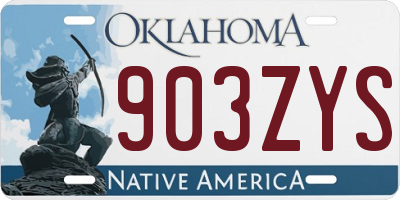 OK license plate 903ZYS