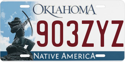 OK license plate 903ZYZ